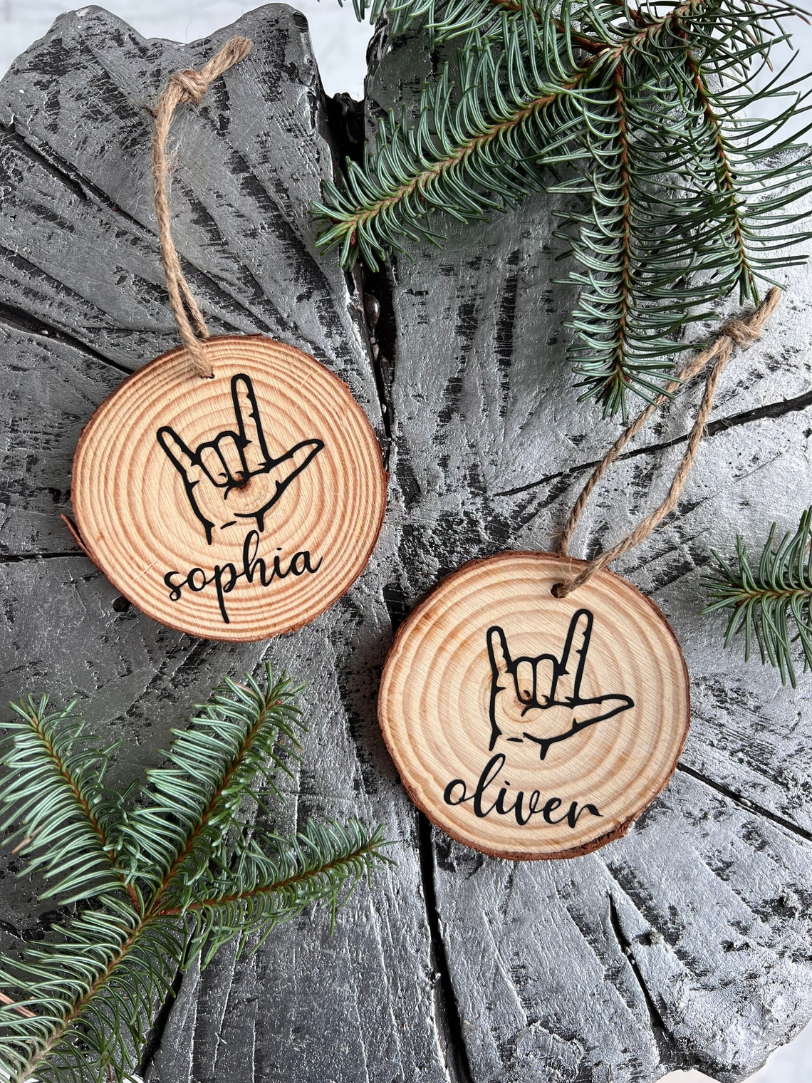 Personalized Sign Language Ornament/ ASL I Love You Ornament / Etsy