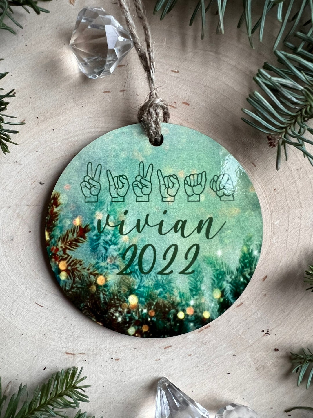 Personalized ASL Ornament / Personalized Sign Language Ornament