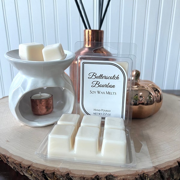 Butterscotch Bourbon Fall Wax Melts / Scented Aroma Melts / Christmas Soy Wax Melts / Highly Scented Wax Melts for Winter / Autumn Wax Melts