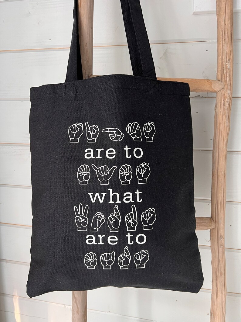 Sign Language Tote Bag / ASL Tote / Sign Language Gift / ASL Etsy