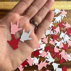 ASL Confetti / Sign Language Confetti / ASL I Love You / Sign Language I Love You / Card Filler / ILY / Wedding Confetti / Table Scatter