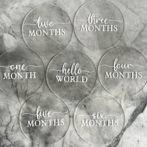 Acrylic Baby Milestone Markers / Monthly Milestone Markers / Baby Photography Prop / Gift for Baby / Baby Shower Gift / Acrylic Discs