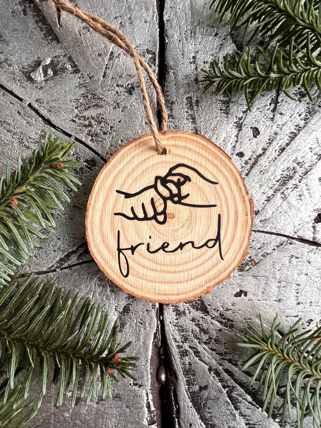 ASL Friend Ornament / American Sign Language Friend Christmas Ornament