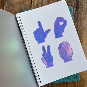 Sign Language Notebook / ASL Notebook / Holographic Notebook / ASL Love ...