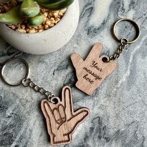 Porte-clés ASL Je t'aime / Cadeau langue des signes / Porte-clés ILY langue des signes / Porte-clés Saint-Valentin