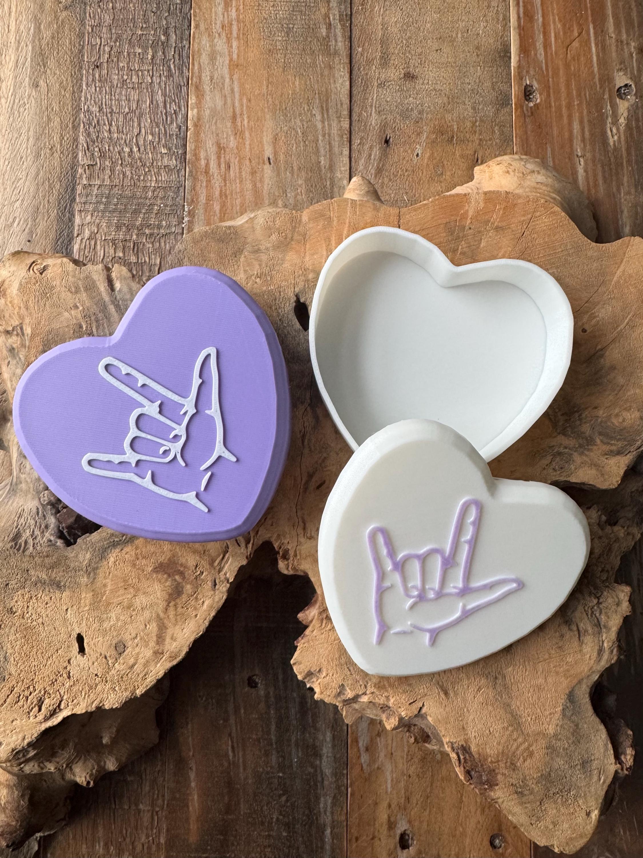 Sign Language I Love You Heart Box / ASL ILY Box / Sign Language ...