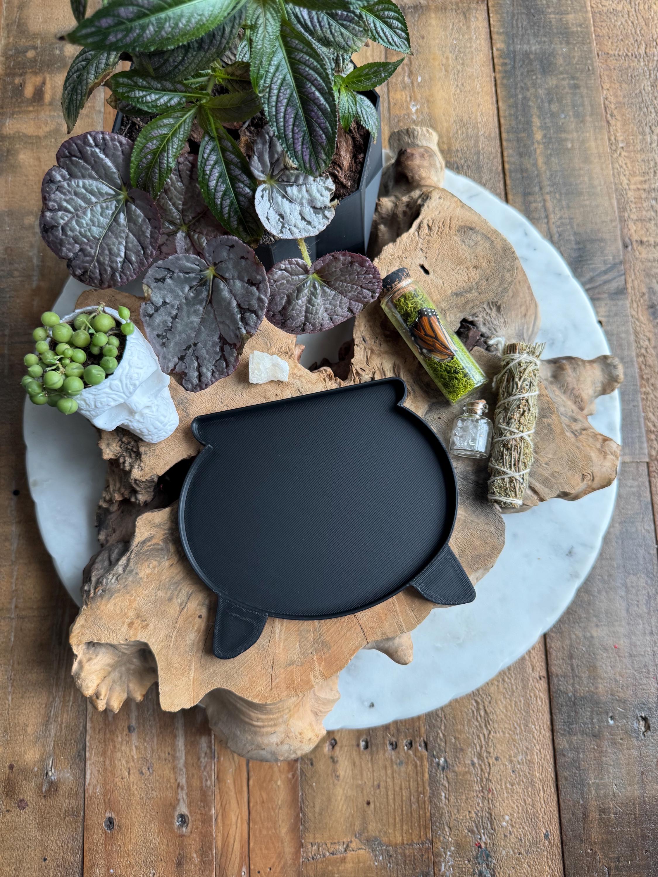 Witches Cauldron Tray / 3D Printed Halloween Trinket Tray / Witch