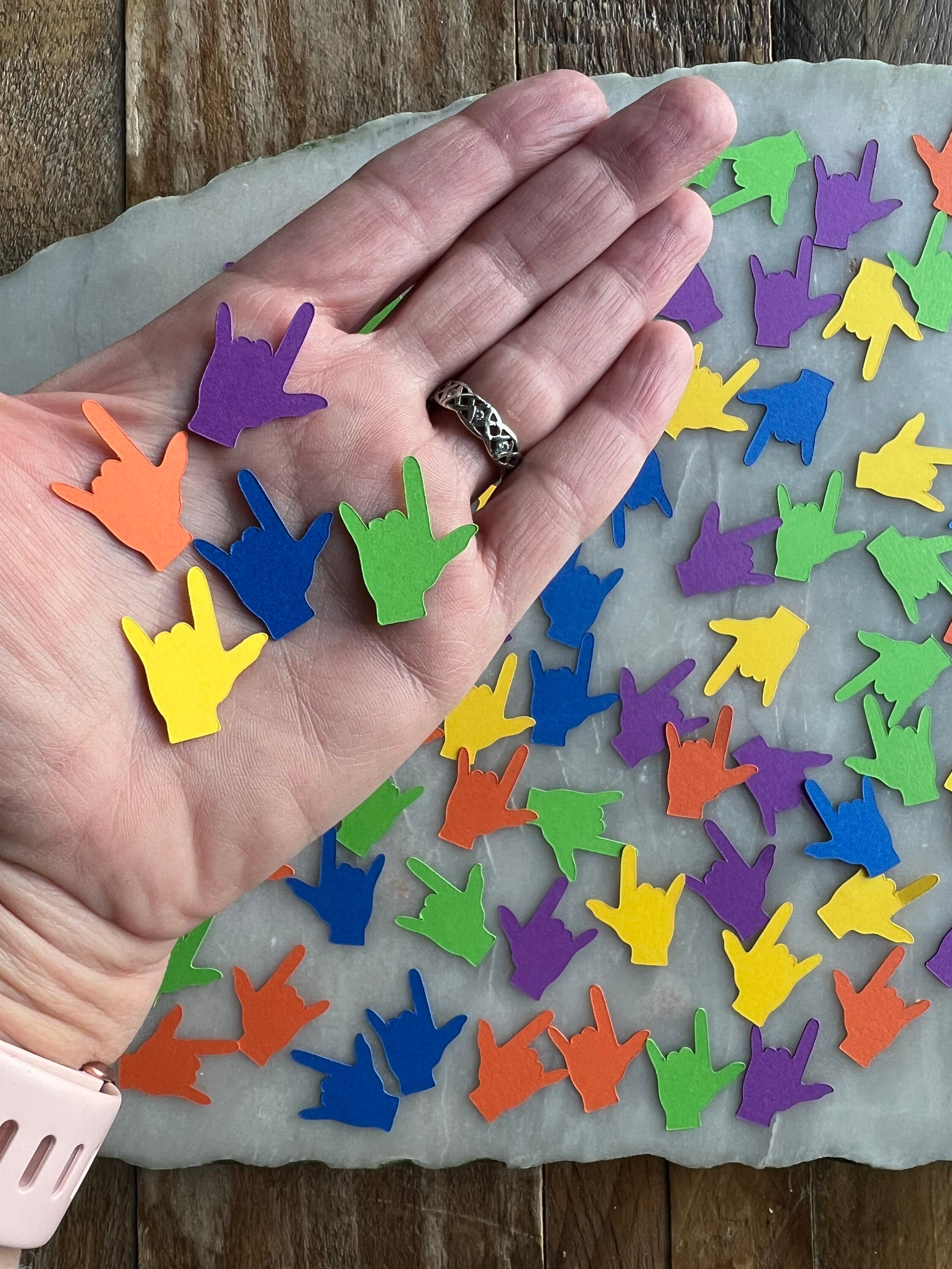 ASL Confetti / Sign Language Confetti / ASL I Love You / Sign Language ...