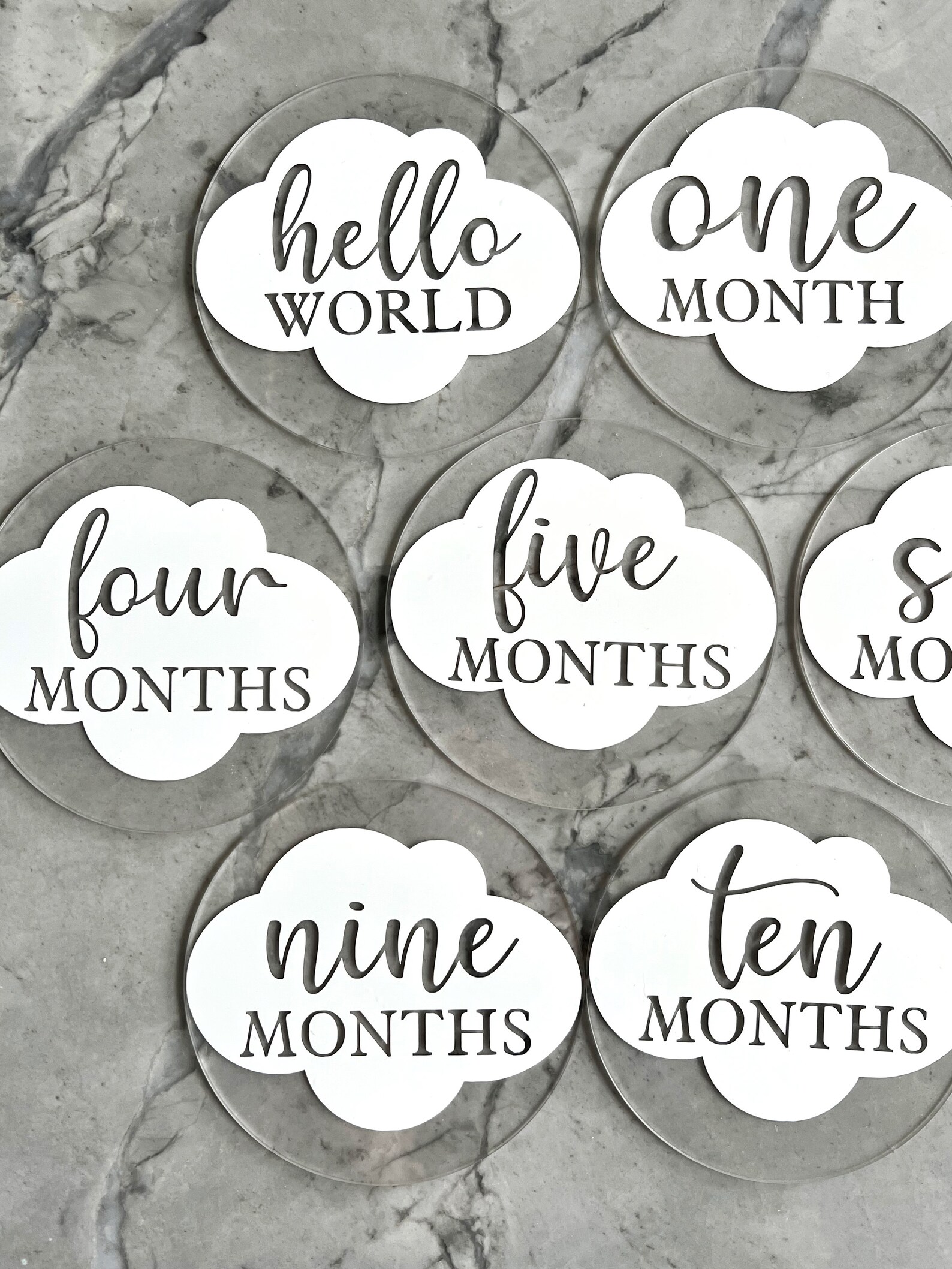 Cloud Themed Acrylic Baby Milestone Markers / Monthly Milestone Markers ...