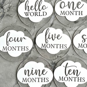Cloud Themed Acrylic Baby Milestone Markers / Monthly Milestone Markers ...