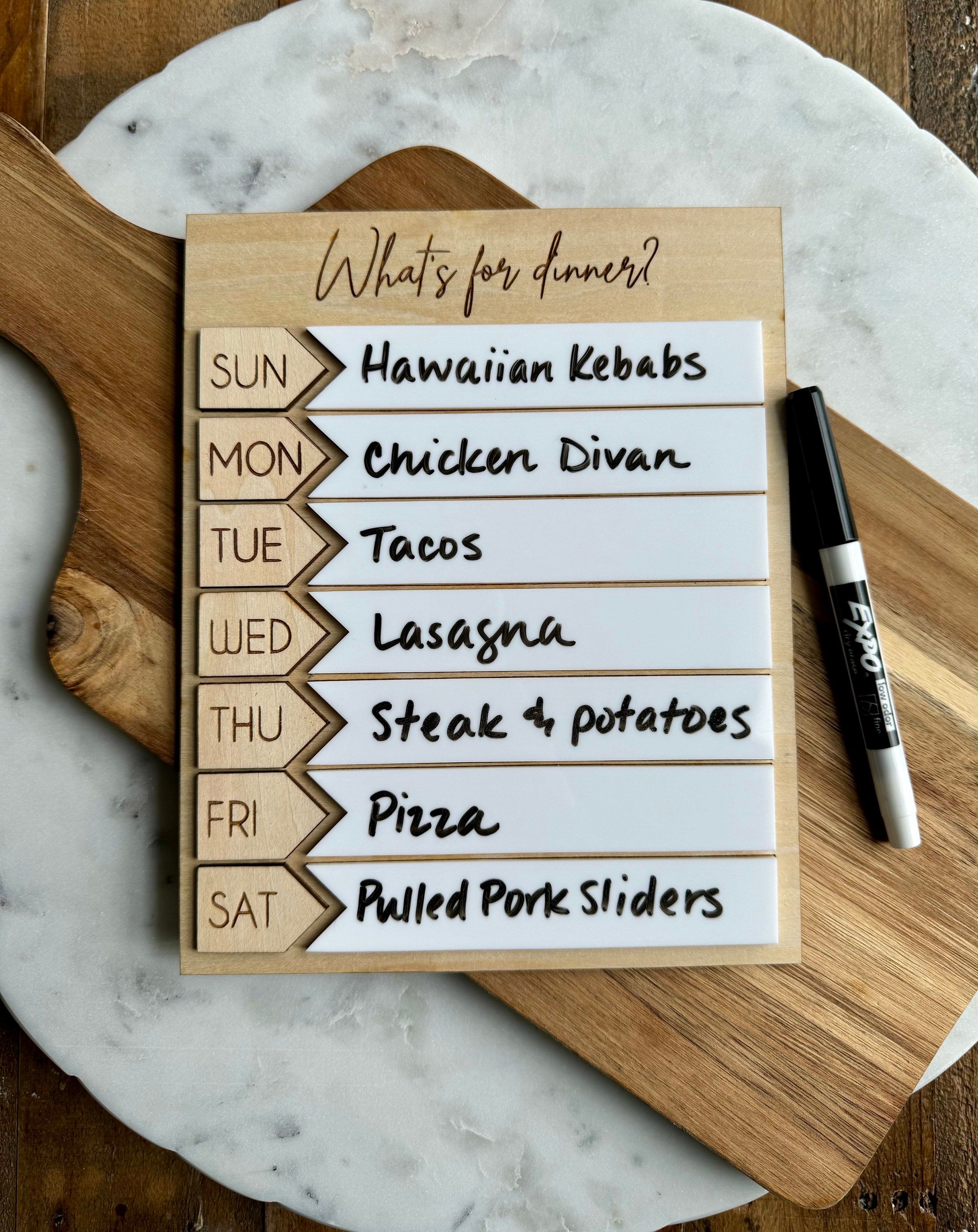 What’s for Dinner Dry Erase Board / Meal Planning Schedule / Kitchen ...