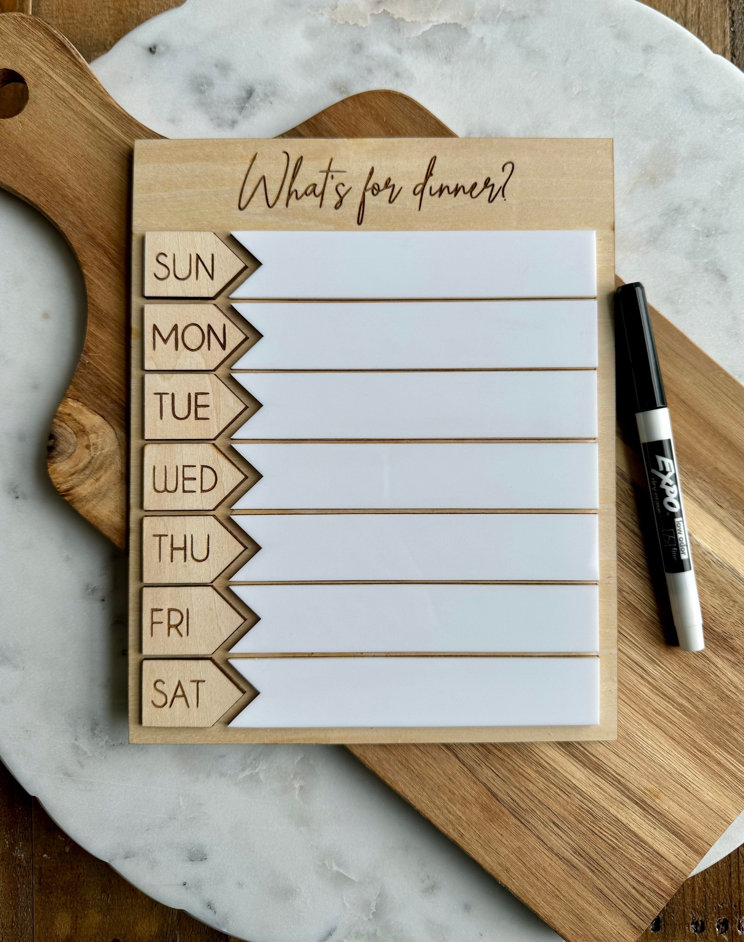 What’s for Dinner Dry Erase Board / Meal Planning Schedule / Kitchen ...