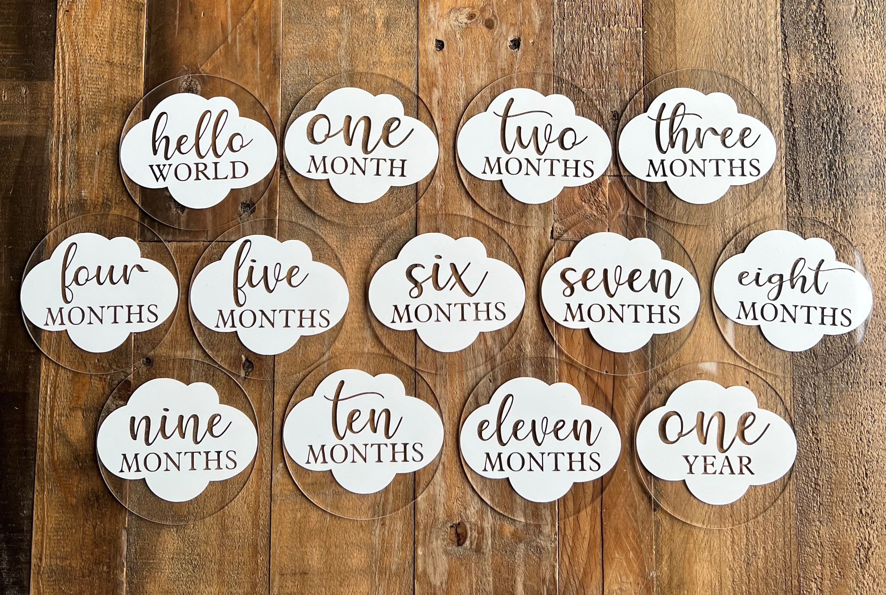 Cloud Themed Acrylic Baby Milestone Markers / Monthly Milestone Markers ...