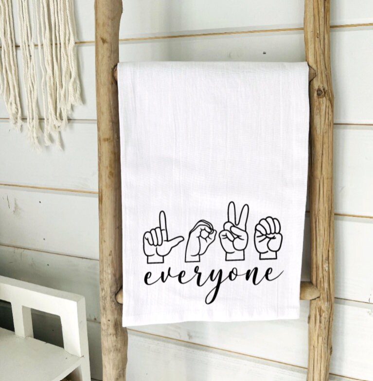 ASL Gift / Sign Language Hostess Gift / ASL Dish Towel / ASL Etsy