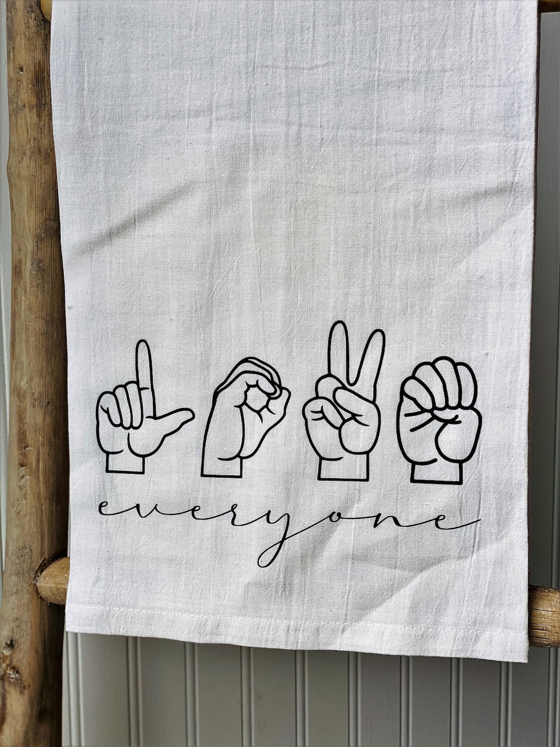 ASL Love Everyone Tea Towel / American Sign Language House Etsy UK