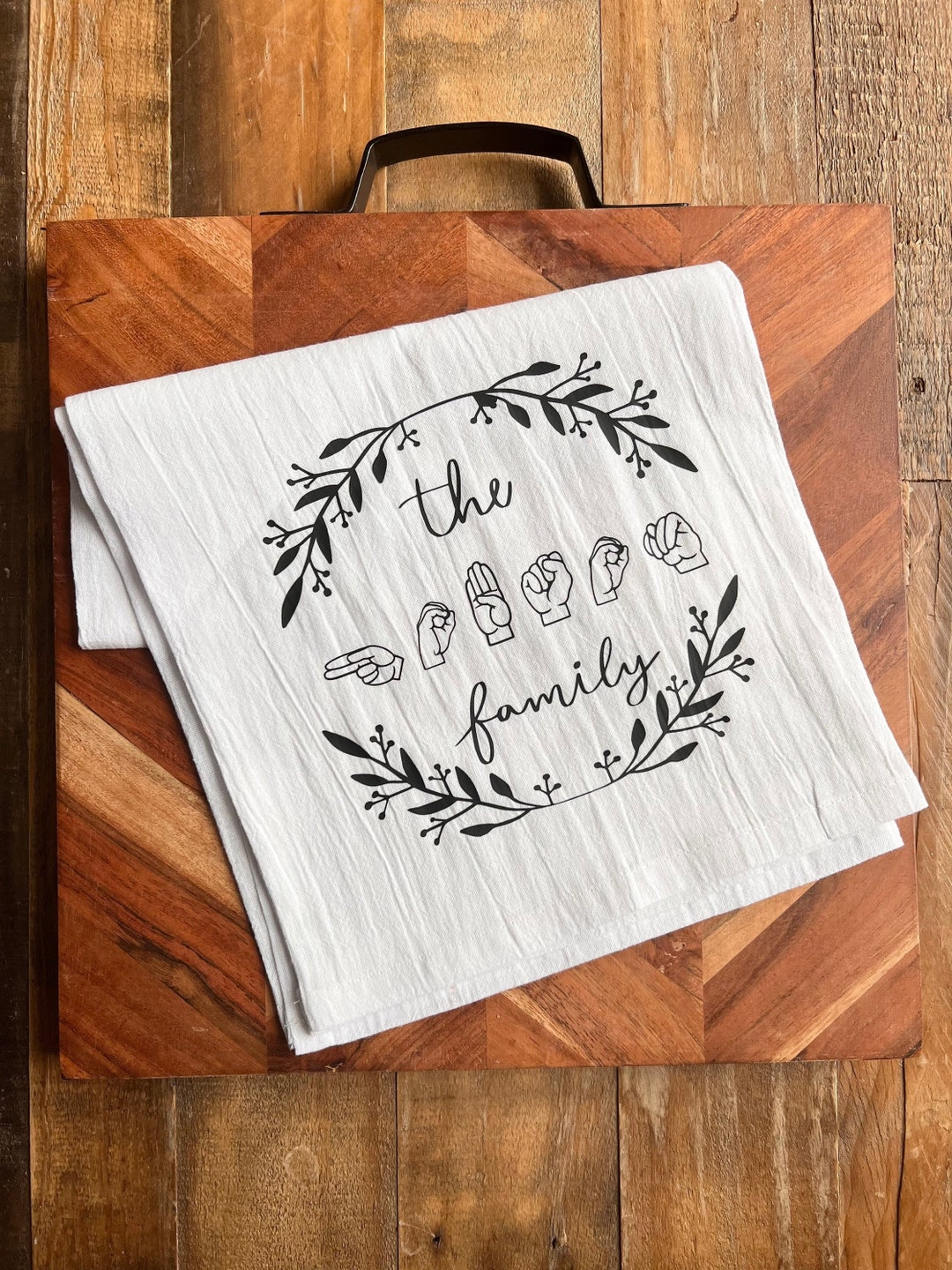 Personalized Sign Language Gift / Sign Language Tea Towel / Sign