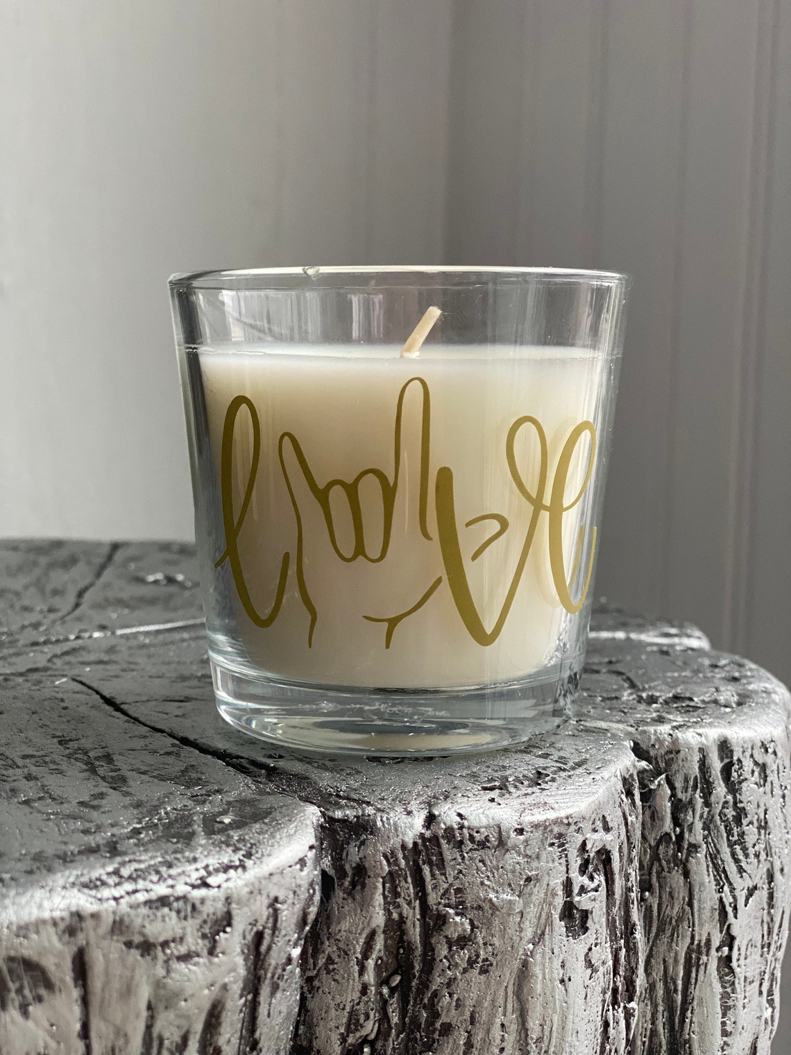 ASL I Love You Candle / American Sign Language Votive / ASL Etsy
