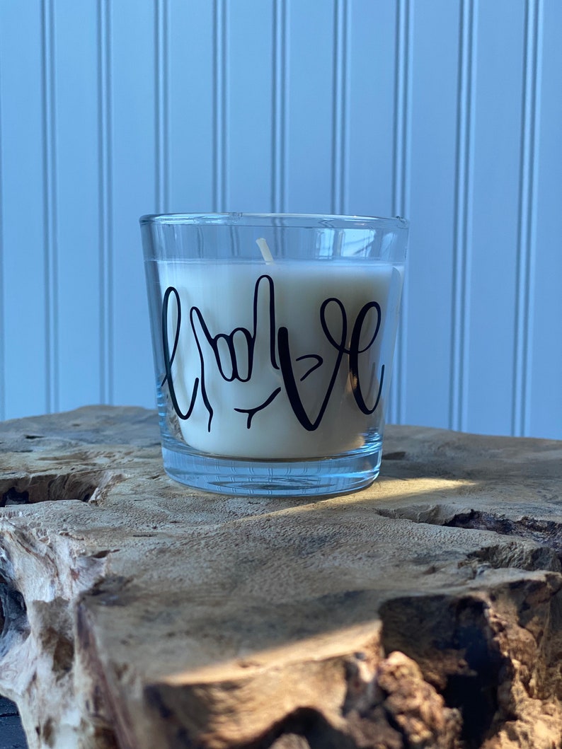 ASL I Love You Candle / American Sign Language / ASL Gift / Etsy