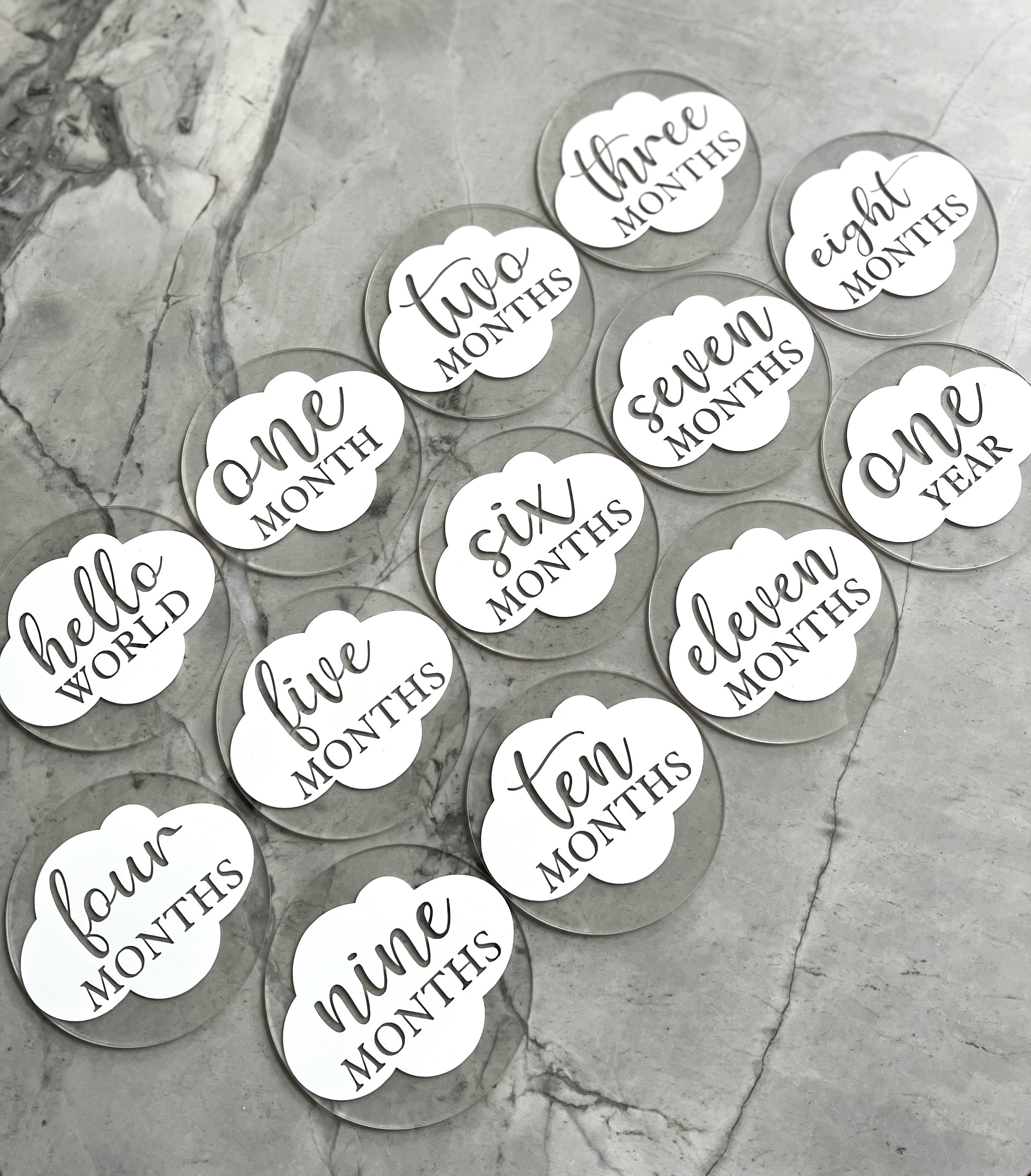 Cloud Themed Acrylic Baby Milestone Markers / Monthly Milestone Markers ...