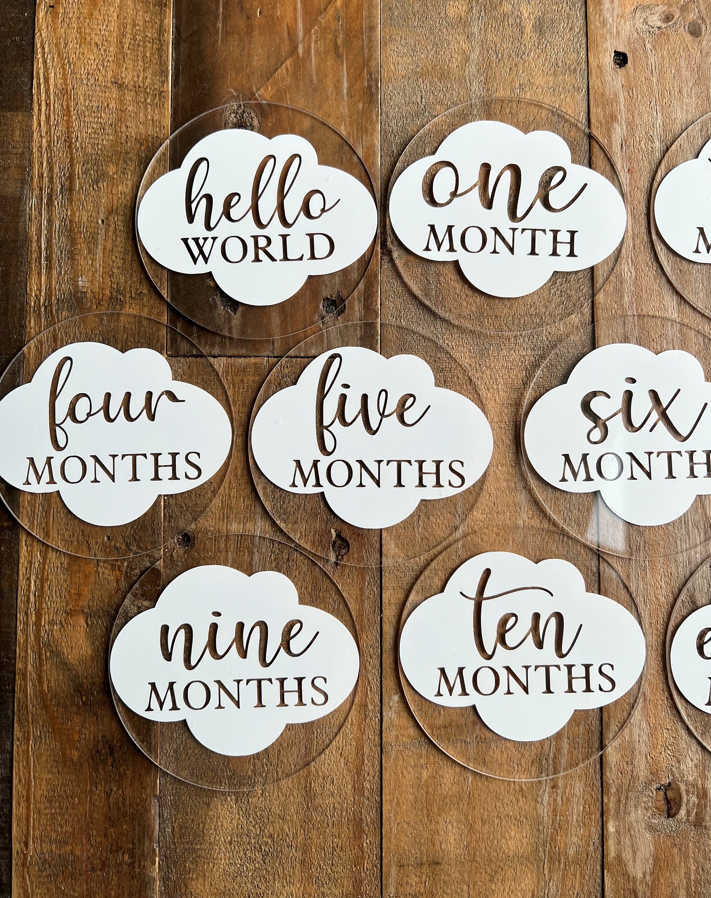 Cloud Themed Acrylic Baby Milestone Markers / Monthly Milestone Markers ...