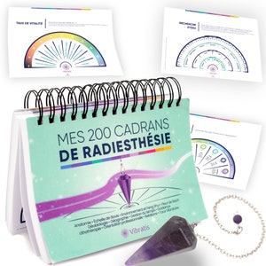 200 Planches De Radiesthésie - Livre De Cadrans Pour Pendule Divinatoire En Français - Format A5 + Pendule En Améthyste