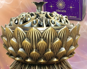 Lotus Incense Holder - Elegant and Durable Charcoal, Cone, Sage & Palo Santo Incense Burner - Incense Burner for Relaxing and Soothing Ambiance