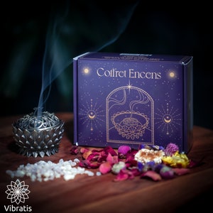 Fumigation Box with Natural Frankincense – 100g of Incense, Censer, 10 Charcoals and Tongs – Purification & Meditation