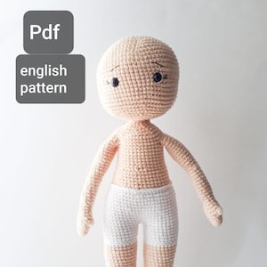 Crochet doll pattern, crochet doll base, crochet doll body pattern