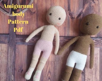 Wzór podstawy lalki szydełkowej, wzór ciała lalki amigurumi, spersonalizowany wzór lalki amigurumi, lalka szydełkowa mały wzór