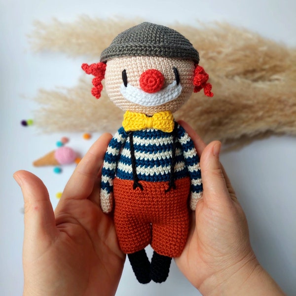 Stuffed cute clown doll, Face painted clown doll