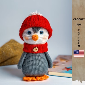 Crochet penguin English Pattern, Easy Amigurumi animal patterns