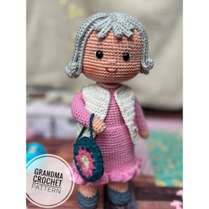 Crochet grandma English pattern,  Amigurumi grandma pattern, Easy Amigurumi grandma doll