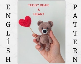 amigurumi pattern for valentine's day, Crochet teddy bear pattern,