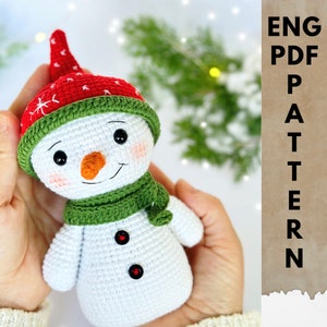 Amigurumi snowman pattern, Crochet Christmas decorations pattern
