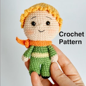 Crochet Mini  Little Prince Keychain PDF Pattern,  Little Prince Amigurumi PDF Pattern, Crochet Cute Doll Keychain