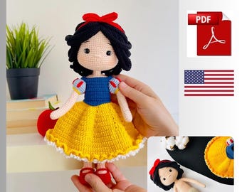 Snow White Amigurumi Doll Crochet Pattern – Fairytale Toy (PDF Pattern)