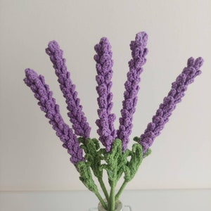 Crochet lavender English pattern video, Amigurumi lavender flower pattern, Easy crochet flower bouquet pattern image 5