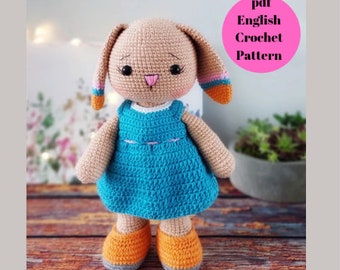Amigurumi Crochet Bunny Pattern, Easy Easter Ornament (PDF Pattern)
