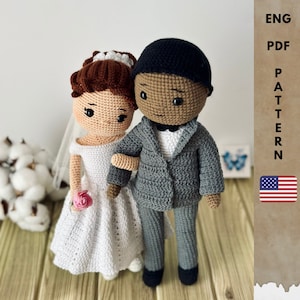Crochet bride and groom English pattern