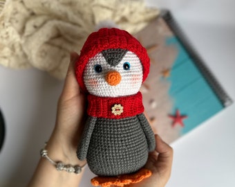Crochet Penguin Amigurumi Pattern, Cute Winter Penguin PDF Tutorial, DIY Crochet Toy Pattern