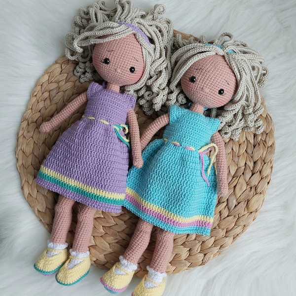 Personalized crochet doll, Angela doll, First baby doll, Gift for baby snuggle doll