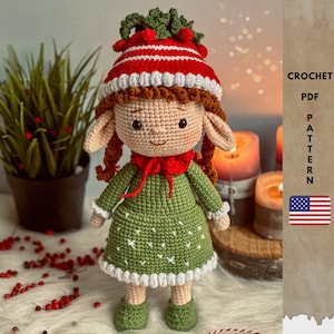 Amigurumi Christmas  Nelly doll crochet pattern, Amigurumi doll English pattern, Crochet elf pattern