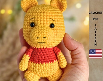 Motivo Winnie Pooh all'uncinetto, motivo orsetto portachiavi