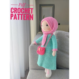 Hijab doll amigurumi pattern, Muslim doll crochet pattern, amigurumi english pattern