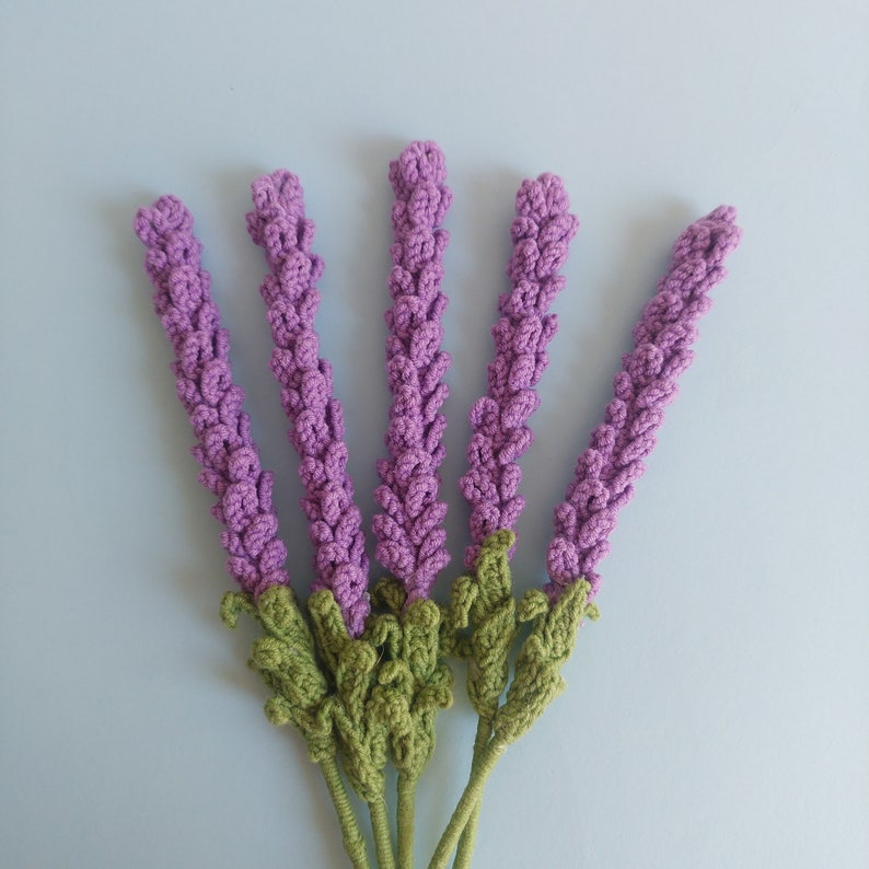 Crochet lavender English pattern video, Amigurumi lavender flower pattern, Easy crochet flower bouquet pattern image 2