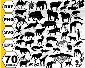 Animal Silhouette Etsy