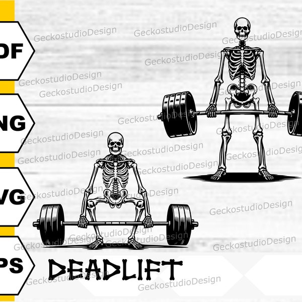 Wigh Lifter Skull svg. Skeleton Weight Lifting silhouette. Deadlift Skeleton svg. Funny Gym svg. Deadlift svg. Skeleton Gym svg. Workout svg