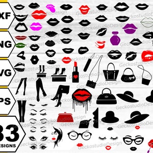 women Lips svg . Women Face svg . Lips for cricut . Lipstick svg . Mouth svg . Eyes Cilis Sourcilis . Cils svg bundle . Bleeding lips . kiss