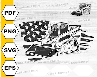 US Track Skid Steer svg. Track Loader svg. Heavy Equipment svg. Construction svg. Skid Steer Loader svg. Skid Steer Flag svg. Svg Files.