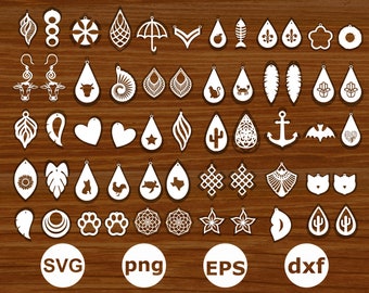 Earring svg. Earring cut fies. Earring svg bundle. Earring clipart. Earring Template. Teardrop svg. Leather Earring Cut Files